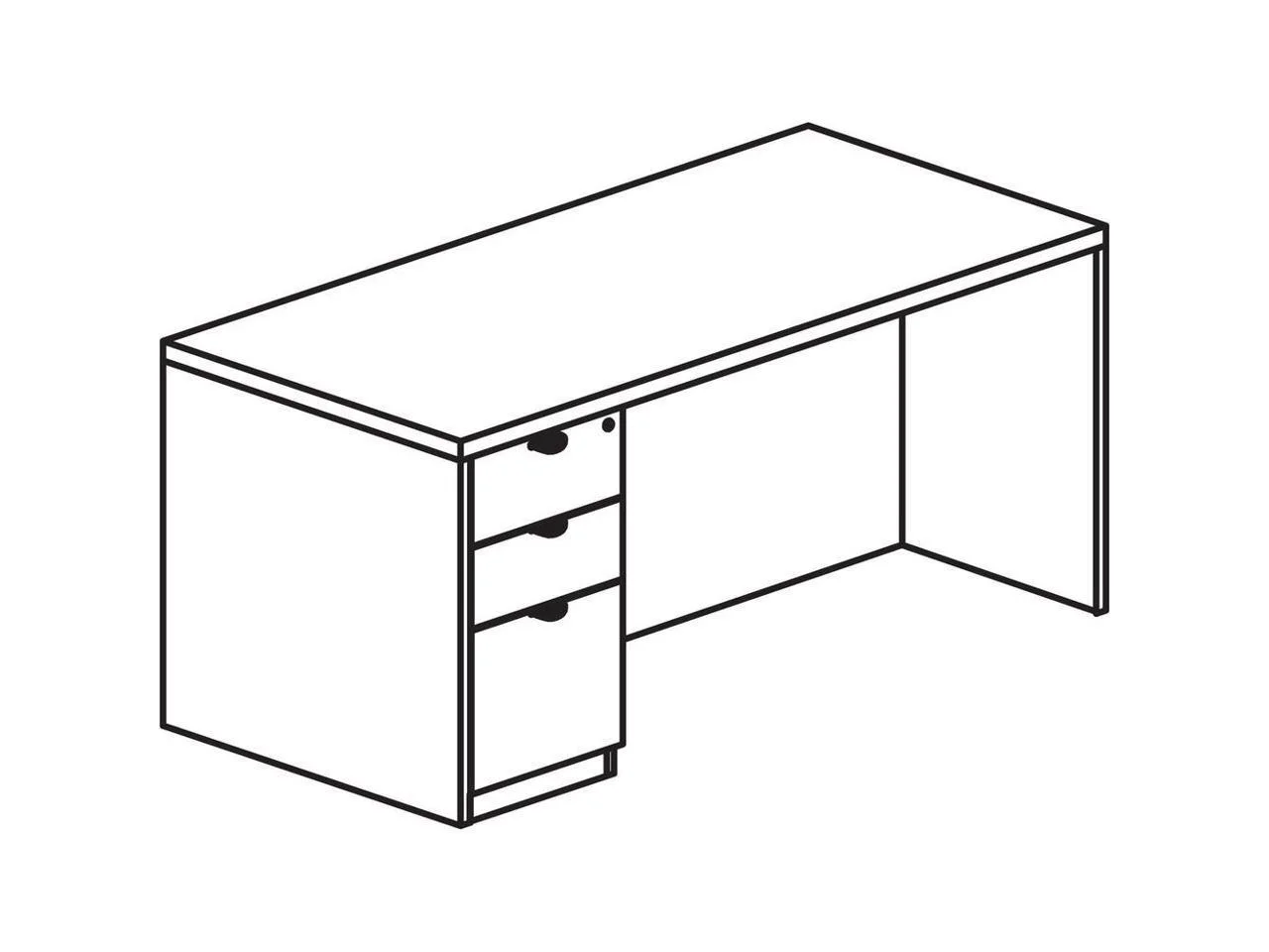 Lorell PD3060LSPGE Prominence 2.0 Gray Elm Laminate Desk Unit