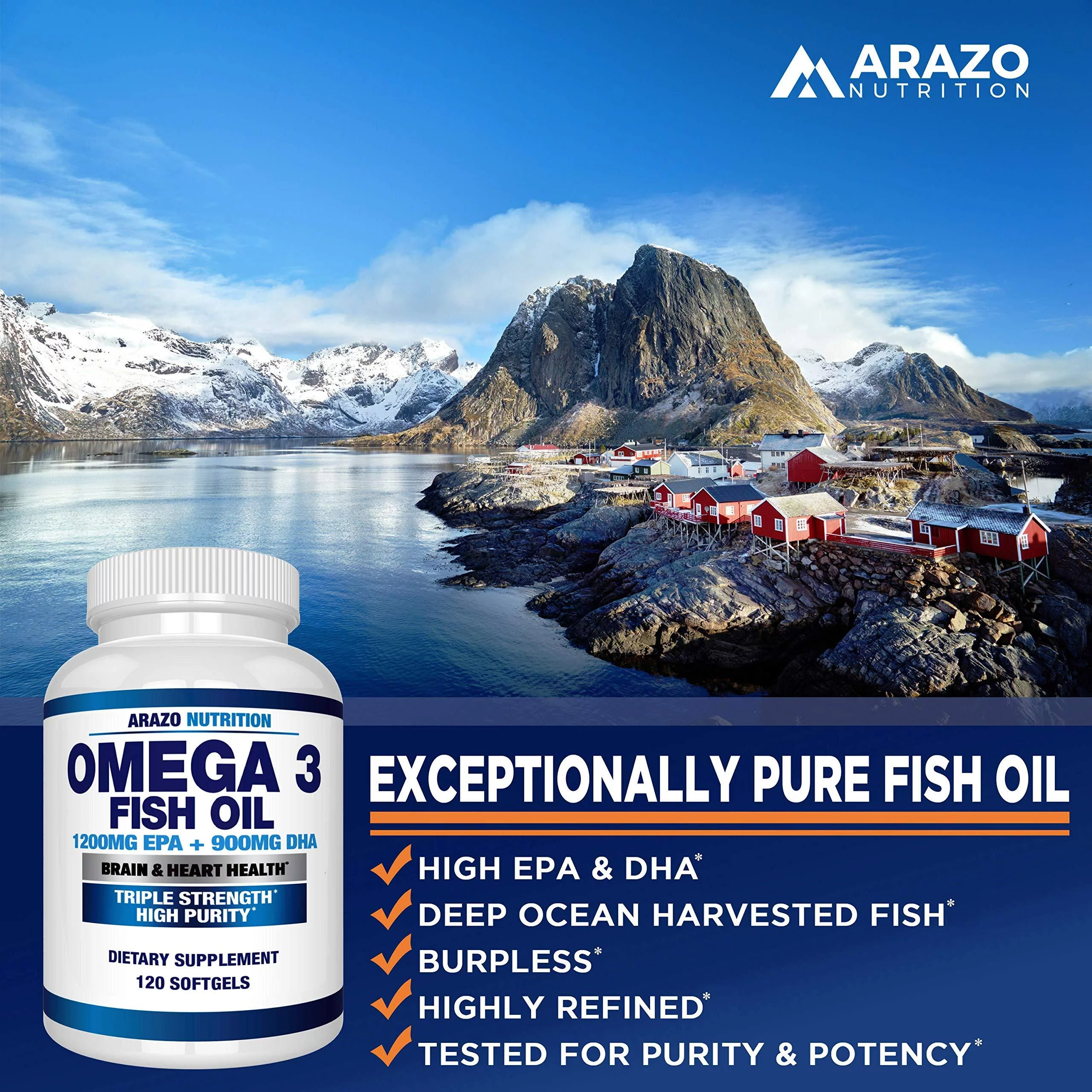Omega 3 Fish Oil 2250mg | HIGH EPA 1200MG + DHA 900MG, NEW - FREE SHIPPING