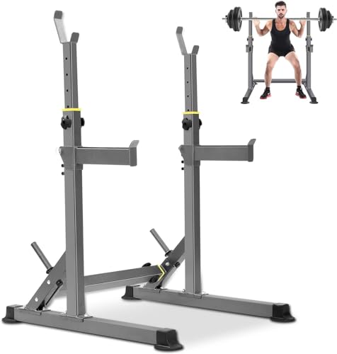 Adjustable Squat Rack,Multi-Function Barbell Rack for Weight Lifting and Home Gym Fitness Workout Portable Squat Bench Press
