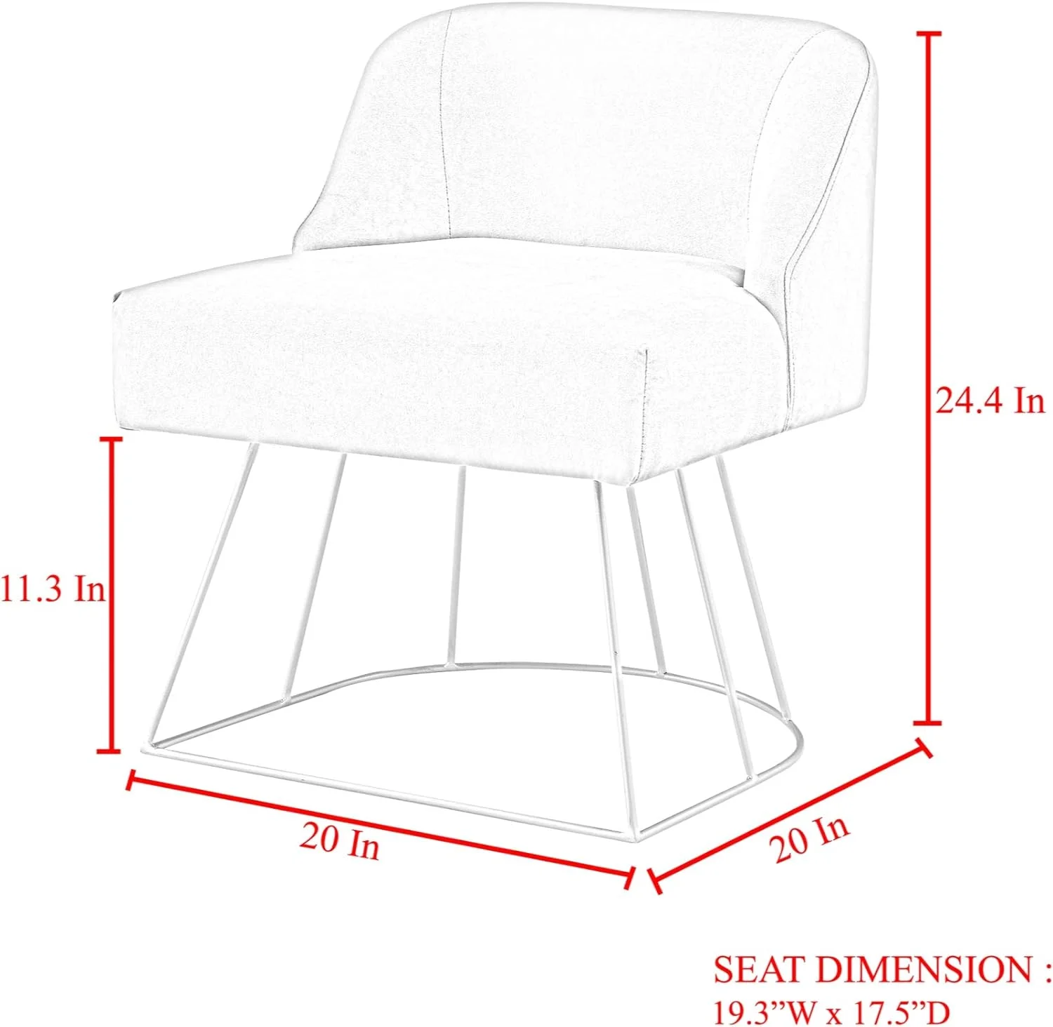 Odile Velvet Vanity Stool With Silver Base , Grey