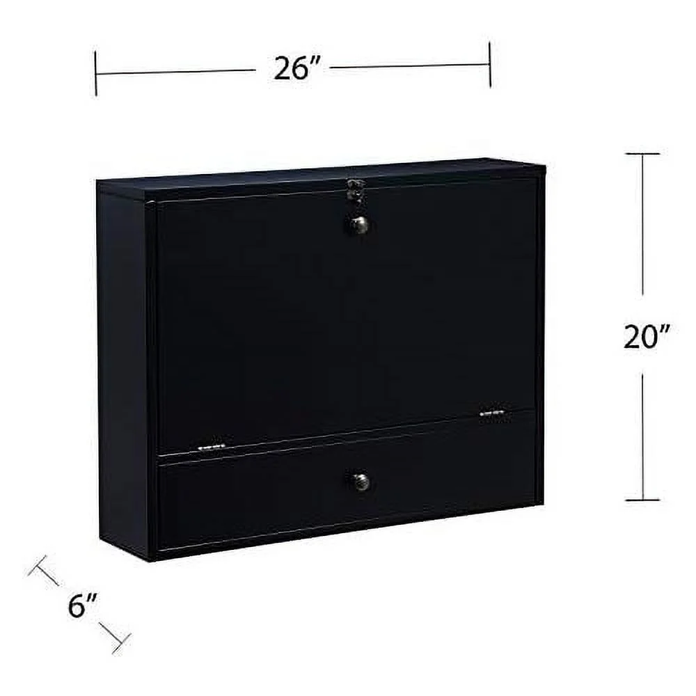 Willingham Wall Mount Folding Desk, Black