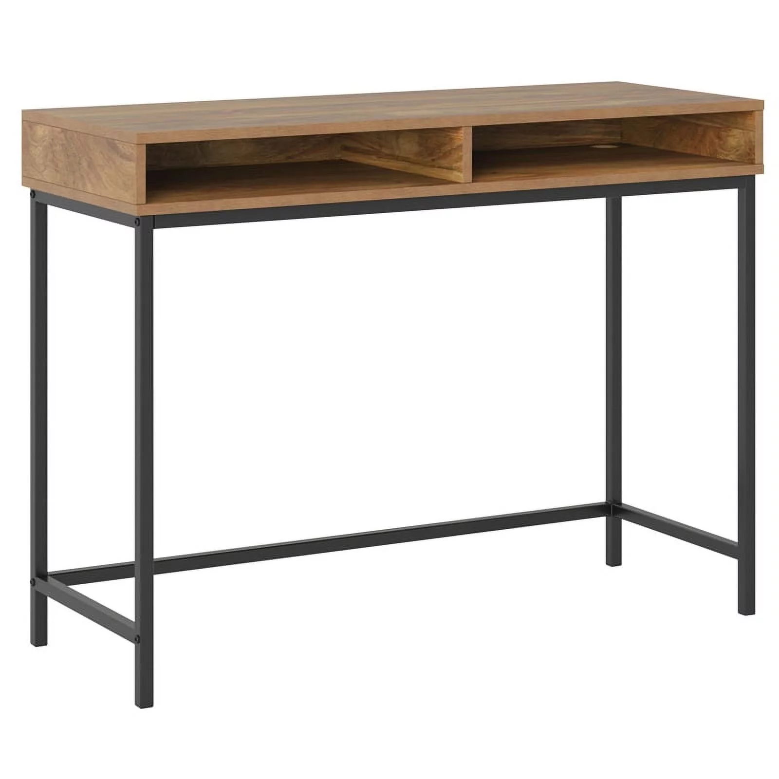 Pemberly Row Engineered Wood/Metal Writing Desk in Sindoori Mango/Natural