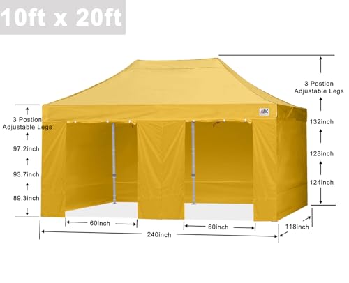 ABCCANOPY Easy Pop Up Canopy Tent with Sidewalls 10x10 Commercial -Series, White