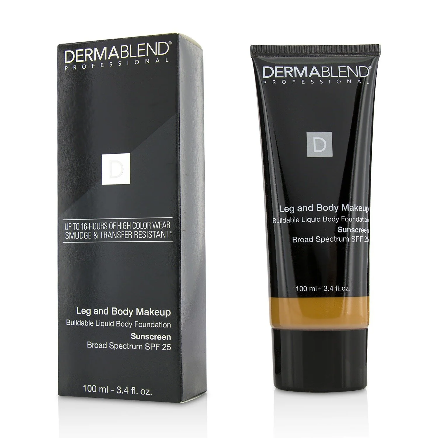 Dermablend Leg and Body Make Up Buildable Liquid Body Foundation Sunscreen Broad Spectrum SPF 25 - #Deep Natural (Exp. Date 12/2022)  100ml/3.4oz