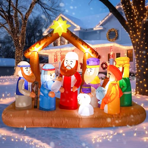 6.2 FT Height Christmas Inflatable Nutcracker Outdoor Decorations, Inflatables Nutcracker Blow up Yard Decor with Built-in LED Lights for Holiday Party Lawn Garden Outdoor Christmas Ormanent