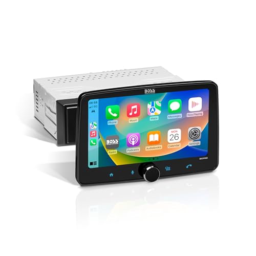 BOSS Audio Systems BVCP9700A-FL Single DIN Car Stereo Wireless Apple CarPlay, Android Auto, 7 Inch Touchscreen, Bluetooth, AM/FM Radio Receiver