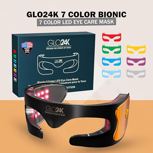 GLO24K Bionic 7 Color LED Eye Care Mask I Designed for The Delicate Skin Around The Eyes. for a Flawless, Radiant Complexion.