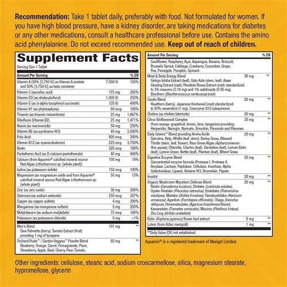 Nature's Way Alive! Once Daily Men's 50+ Ultra Potency Multivitamin 60 ea (Pack of 4)