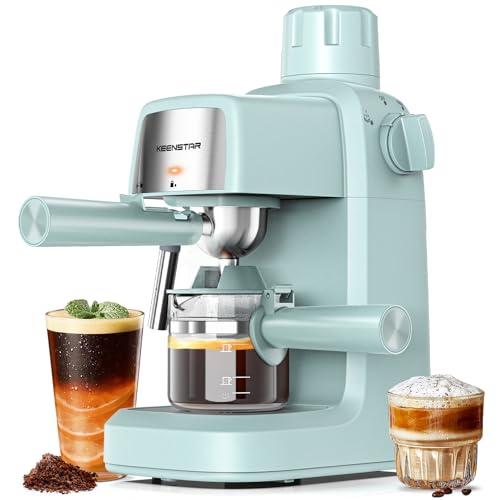 3.5Bar Espresso Machine with Milk Frother, 800W Compact Espresso and Cappuccino Machine with Preheating Function, 4 Cup Espresso Maker for Cappuccino or Latte, Gift for Coffee Lover