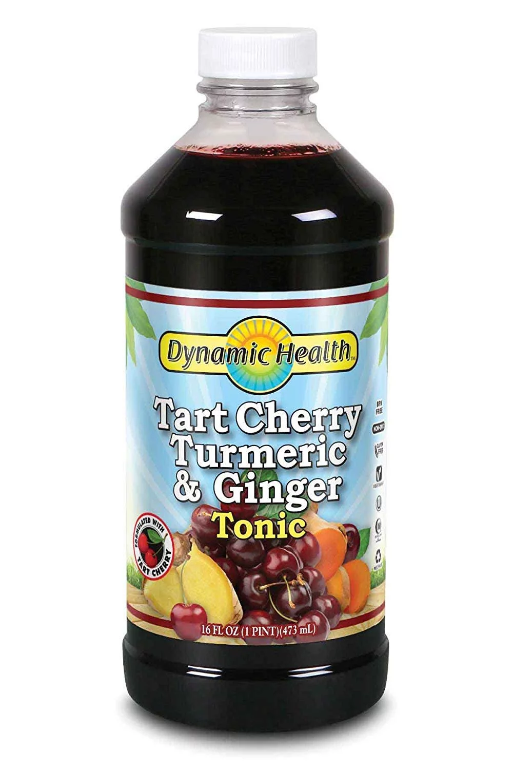 Dynamic Health Tonic - Tart Cherry Turmeric And Ginger - Organic Certified - 16 Oz