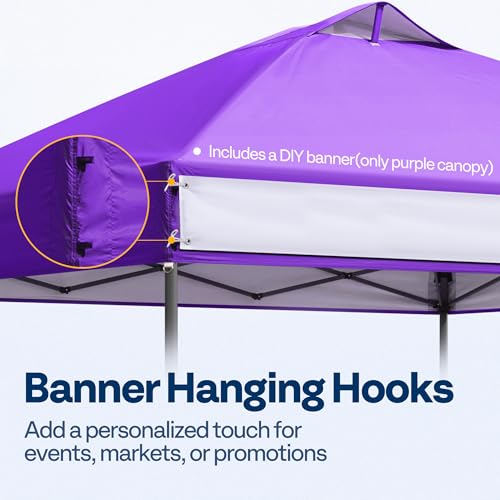 VIVOHOME 10x10ft Pop Up Canopy Tent One Push Setup Outdoor Portable Shelter Tent Heavy Duty with Wheel Carry Bag and 4 Sandbags, White