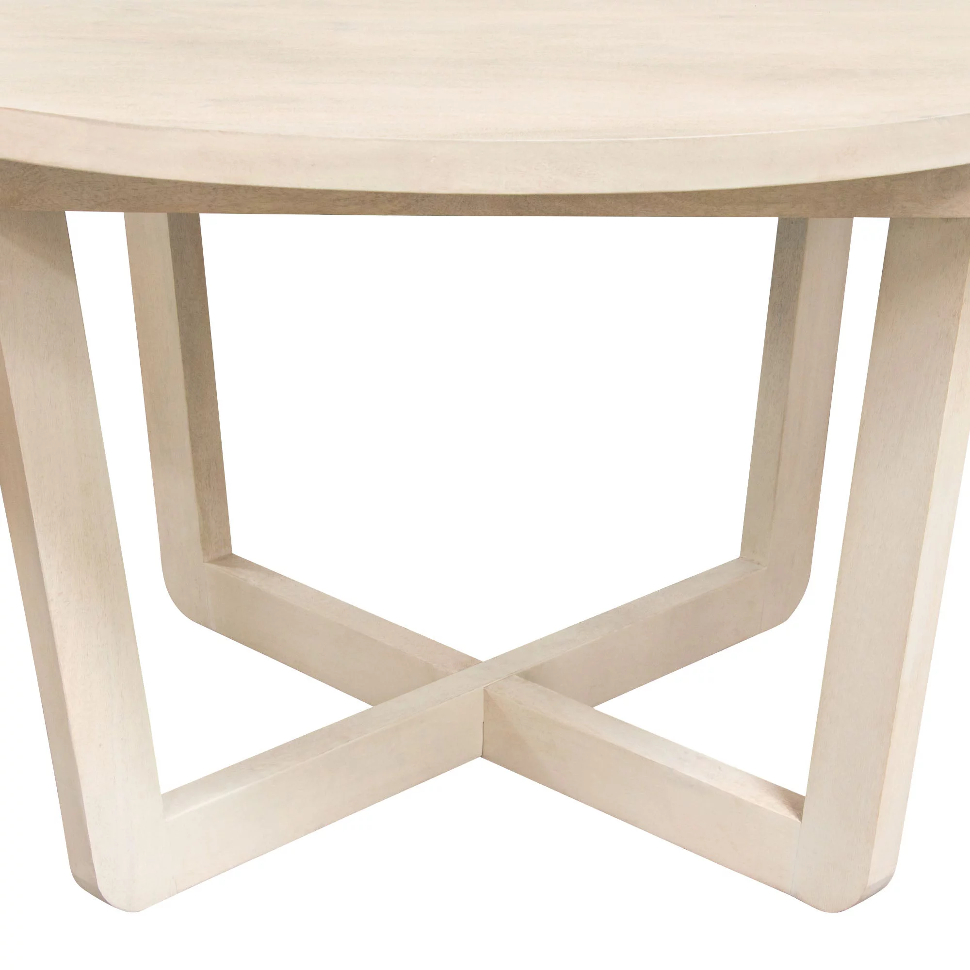 Solano 51 Round Solid Mango Wood Dining Table in Light Natural Grey Wash Finish by Diamond Sofa