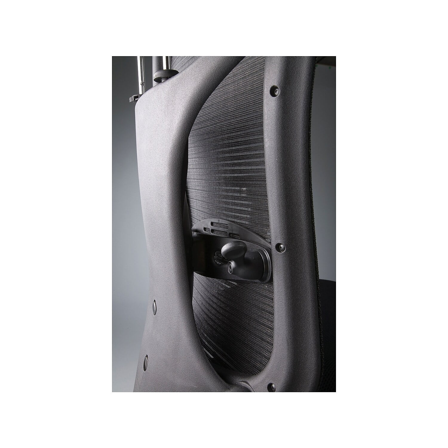 BALT Ergo Ex Executive Office Chair, Mesh Back/Upholstered Seat, Black/Chrome