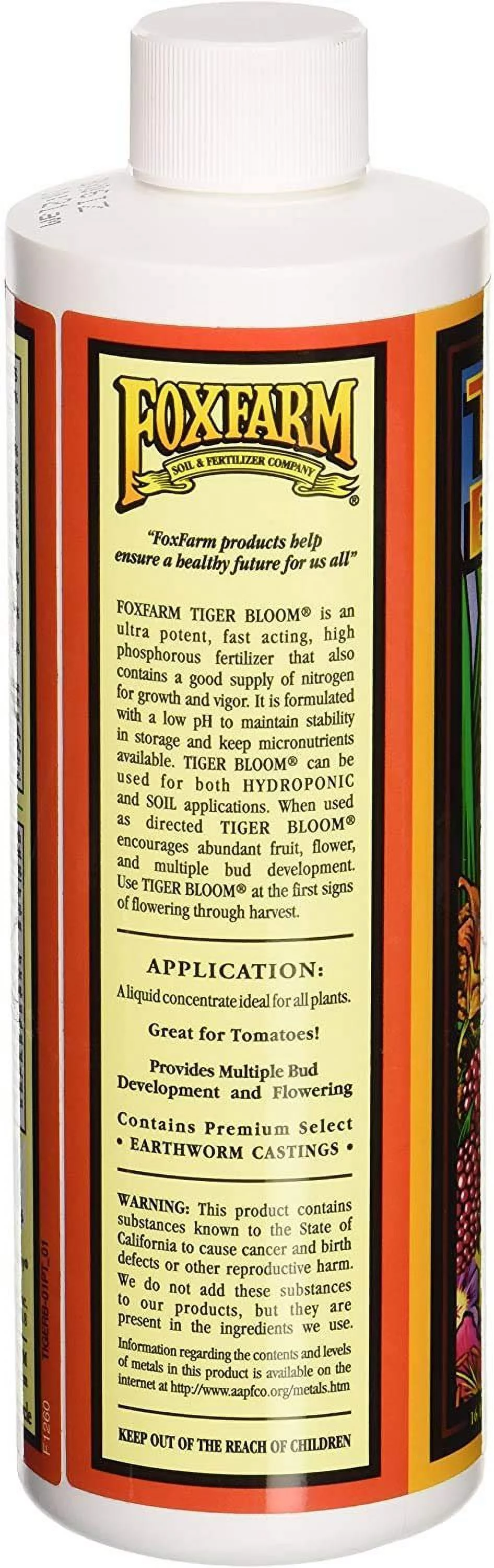 Fox Farm Tiger Bloom Liquid Concentrate Fertilizer, 1-Pint