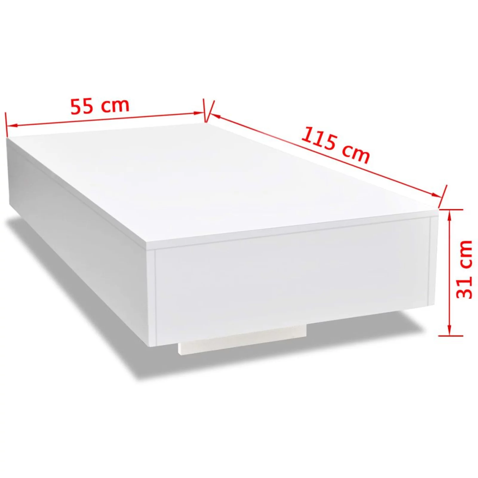 Walmeck Coffee Table High Gloss White