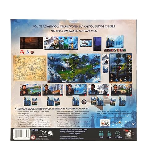 Sleeping Gods Distant Skies by Red Raven Games – Explore All New Realms, Encounter Mythical Beings – Cooperative Board Game, 1-4 Players, Ages 13+