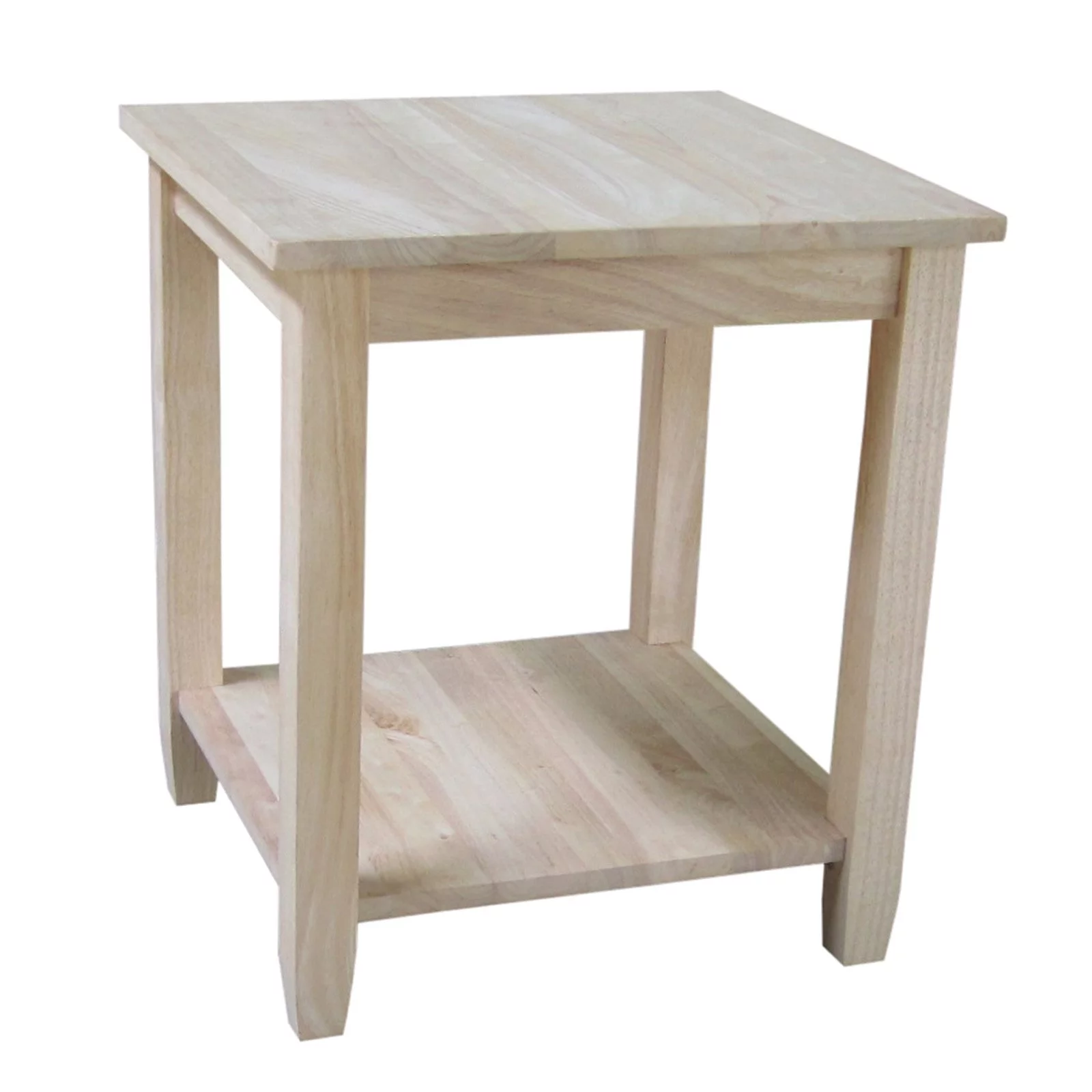 International Concepts Solid Wood Solano End Table Unfinished