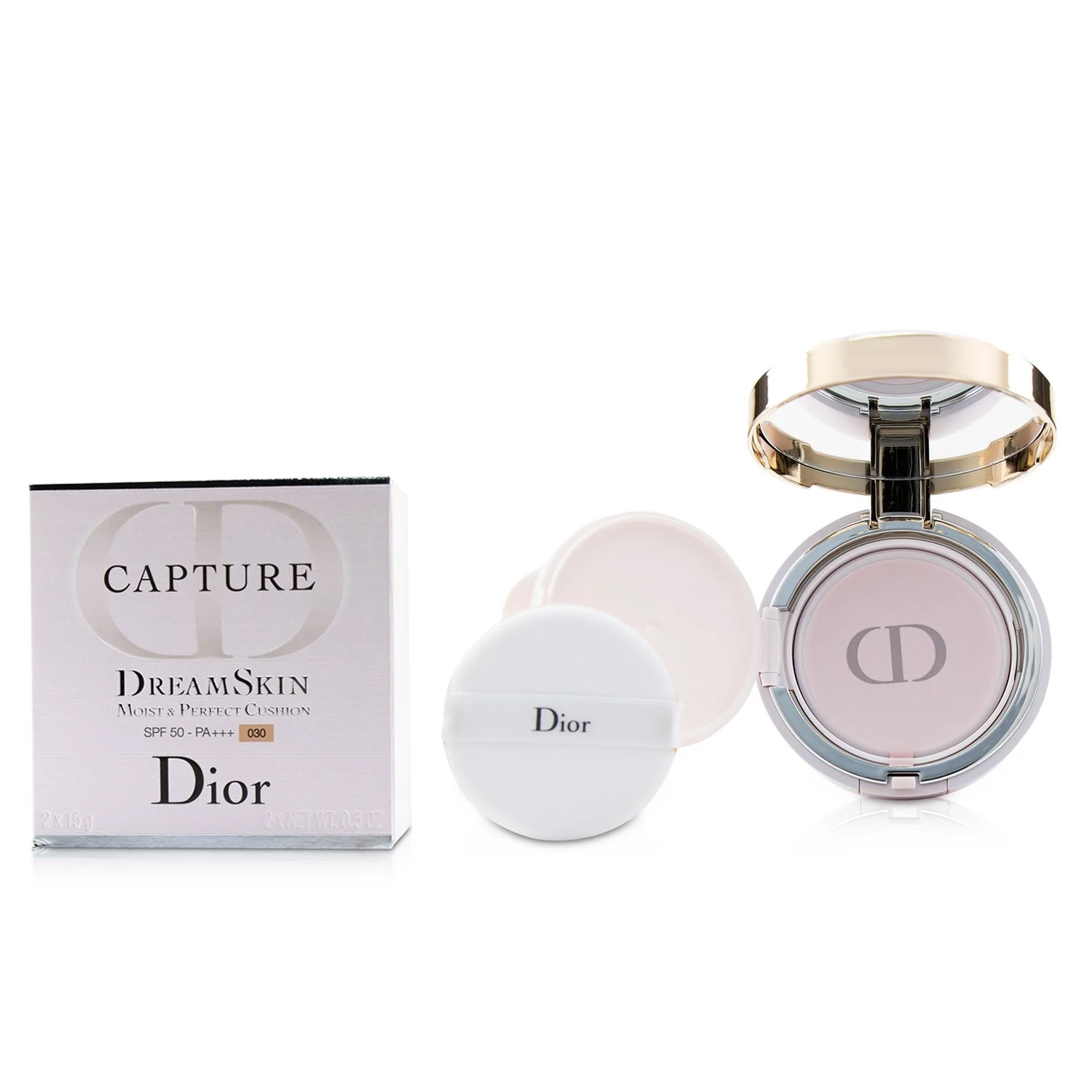 Christian Dior Capture Dreamskin Moist & Perfect Cushion SPF 50 With Extra Refill - # 030 (Medium Beige  2x15g/0.5oz
