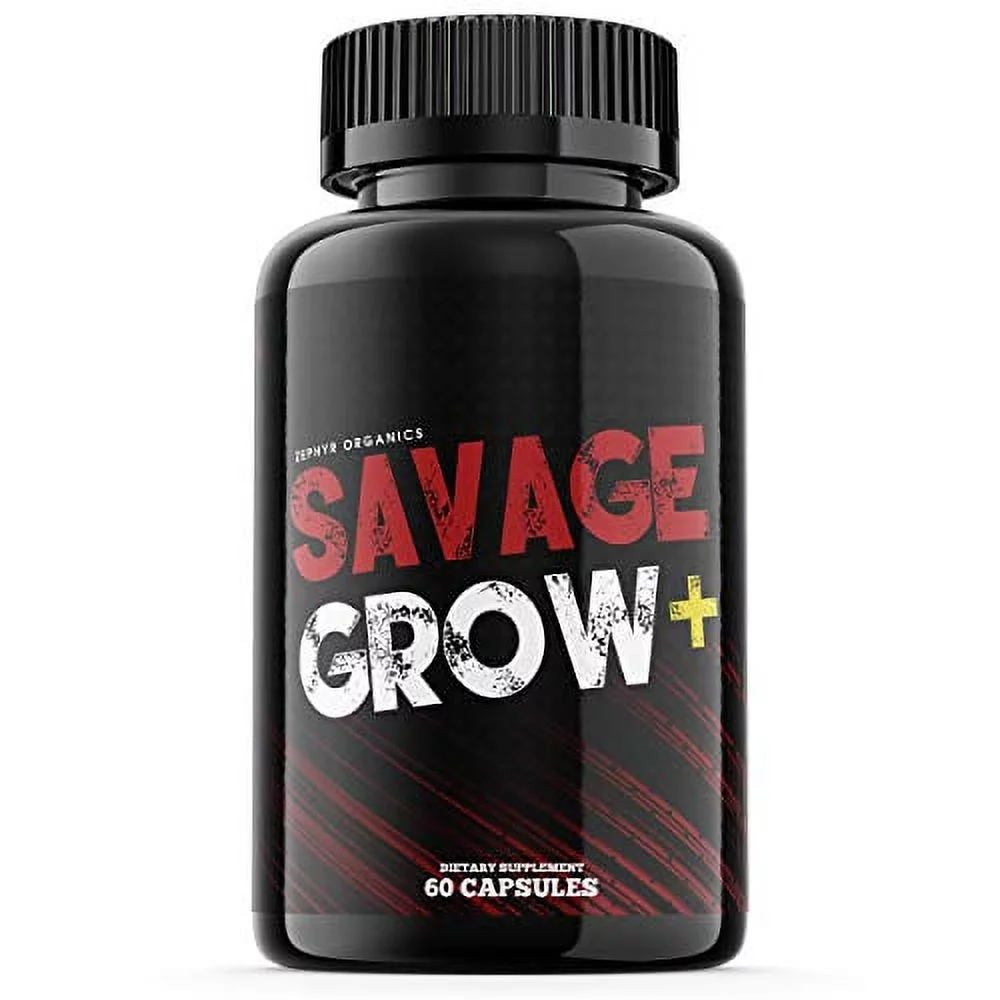 Zephyr Organics - Savage Grow Plus Pills for Men Dietary Supplement Pulls Capsule Pil (60 Capsules)