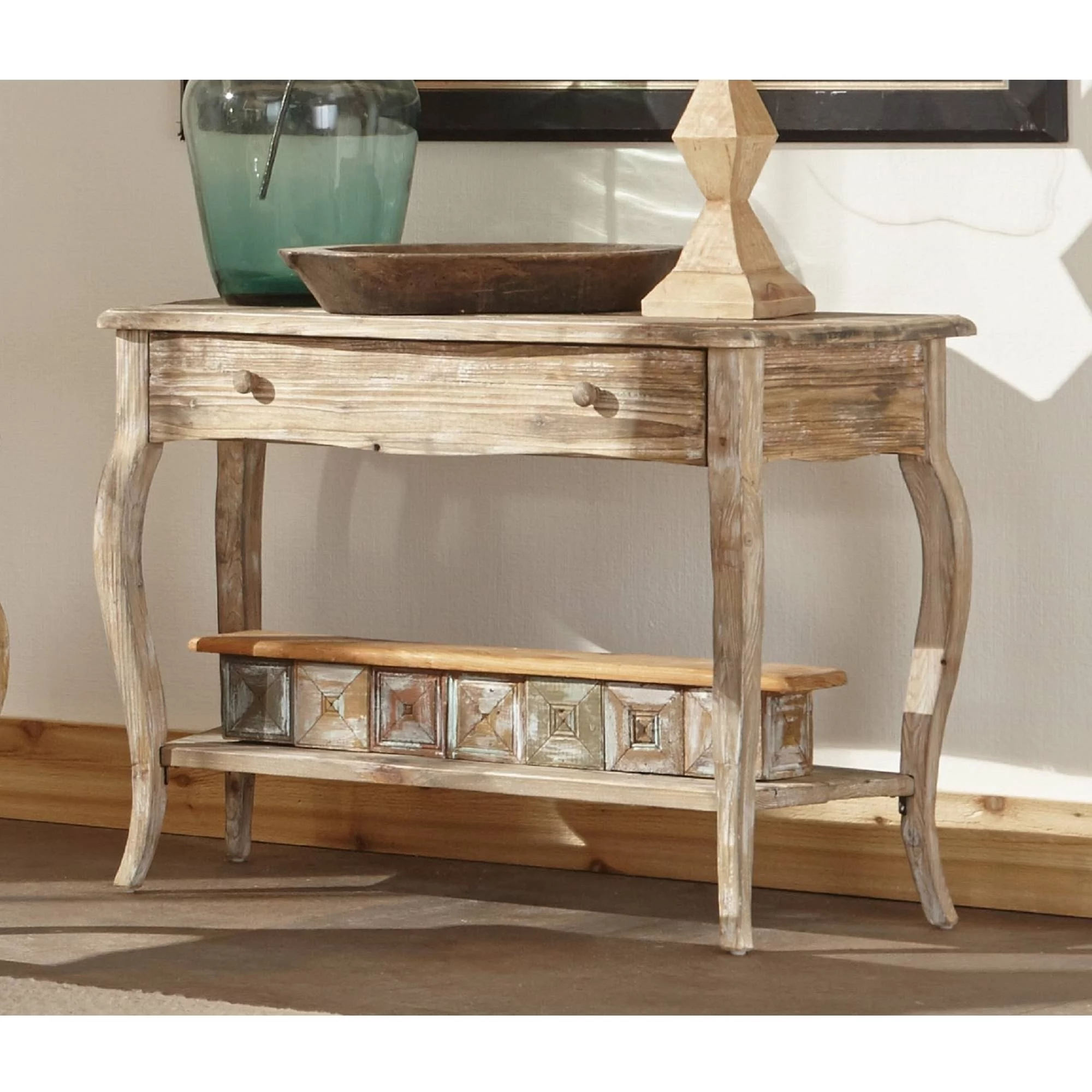 Alaterre Rustic Reclaimed Media/Console Table, Driftwood