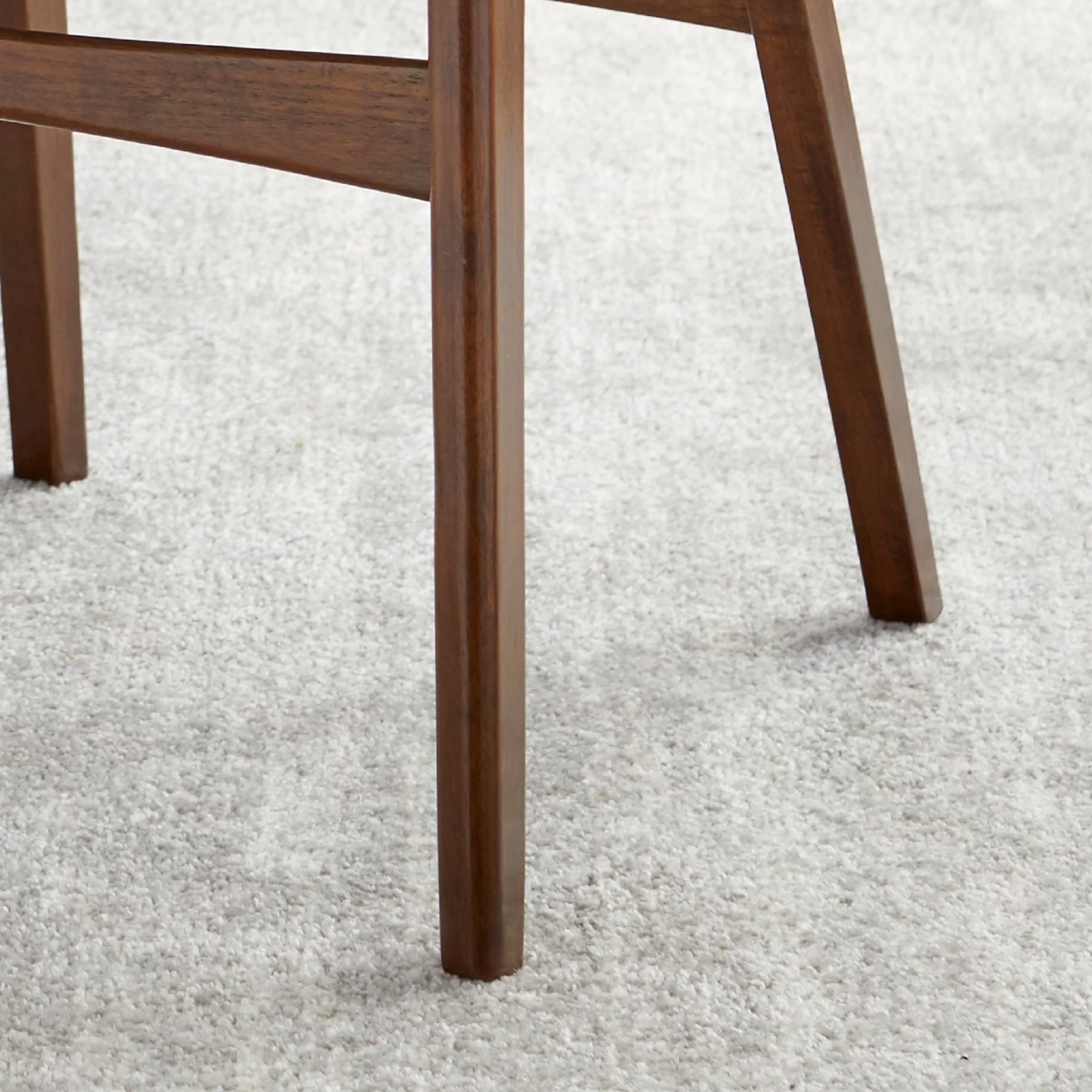 TMS Vance Mid-Century Faux Leather Dining Chair, Set of 2, Black/Walnut