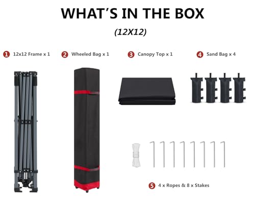 ABCCANOPY Pop Up Canopy - Outdoor Patio Portable Canopy Tent Heavy Duty for Backyard and Deck with 4 Sandbags(White, 10x10)