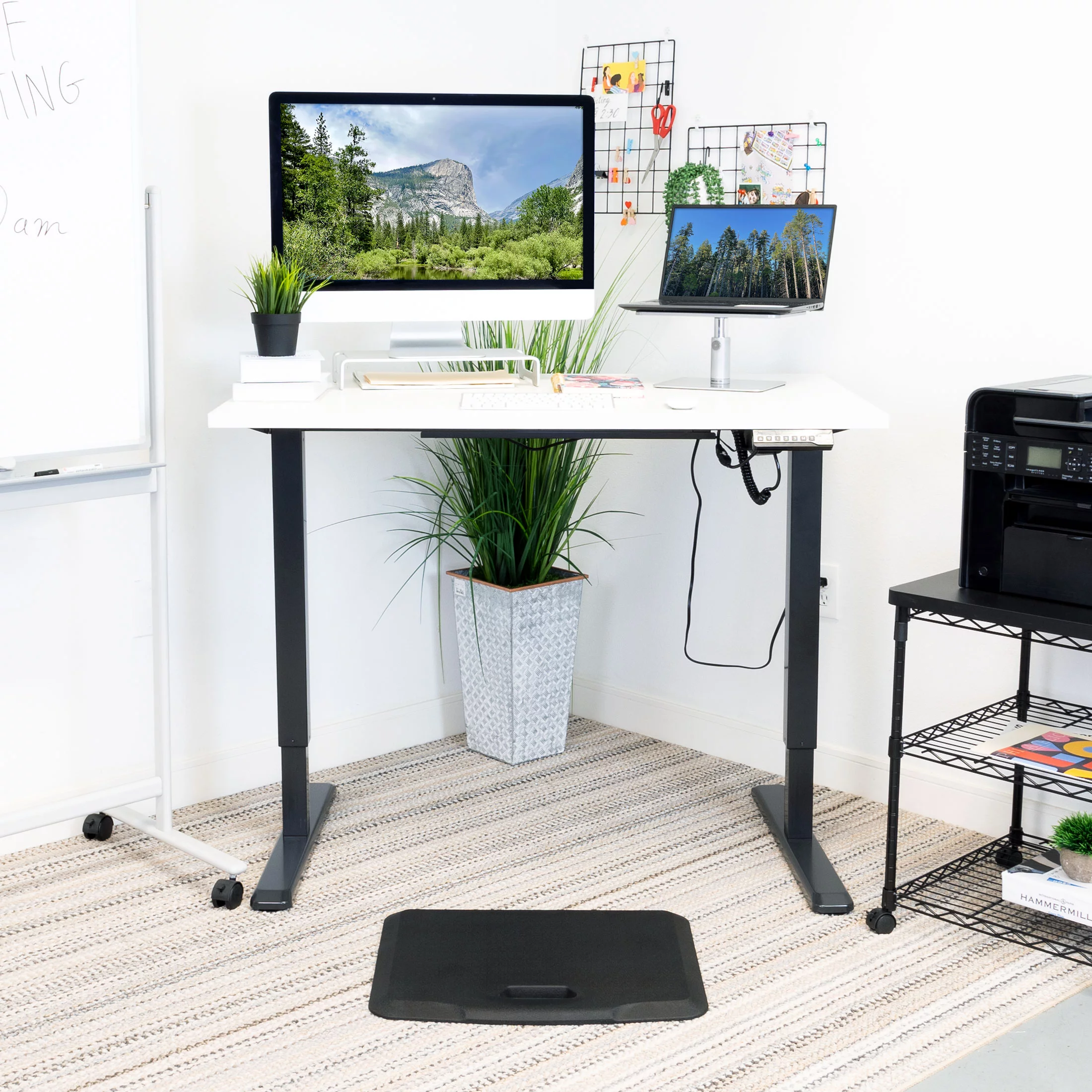 Mount-It! Electric Sit-Stand Desk with Tabletop, Maple, Ergonomic