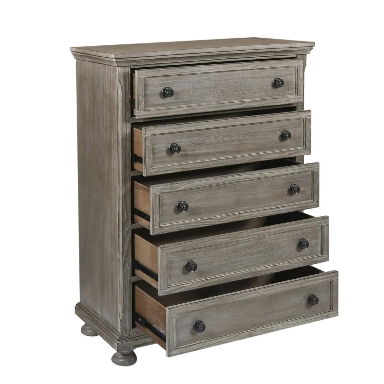 New Classic Furniture Allegra 4PC Wood Twin Bedroom Set with Chest in Pewter