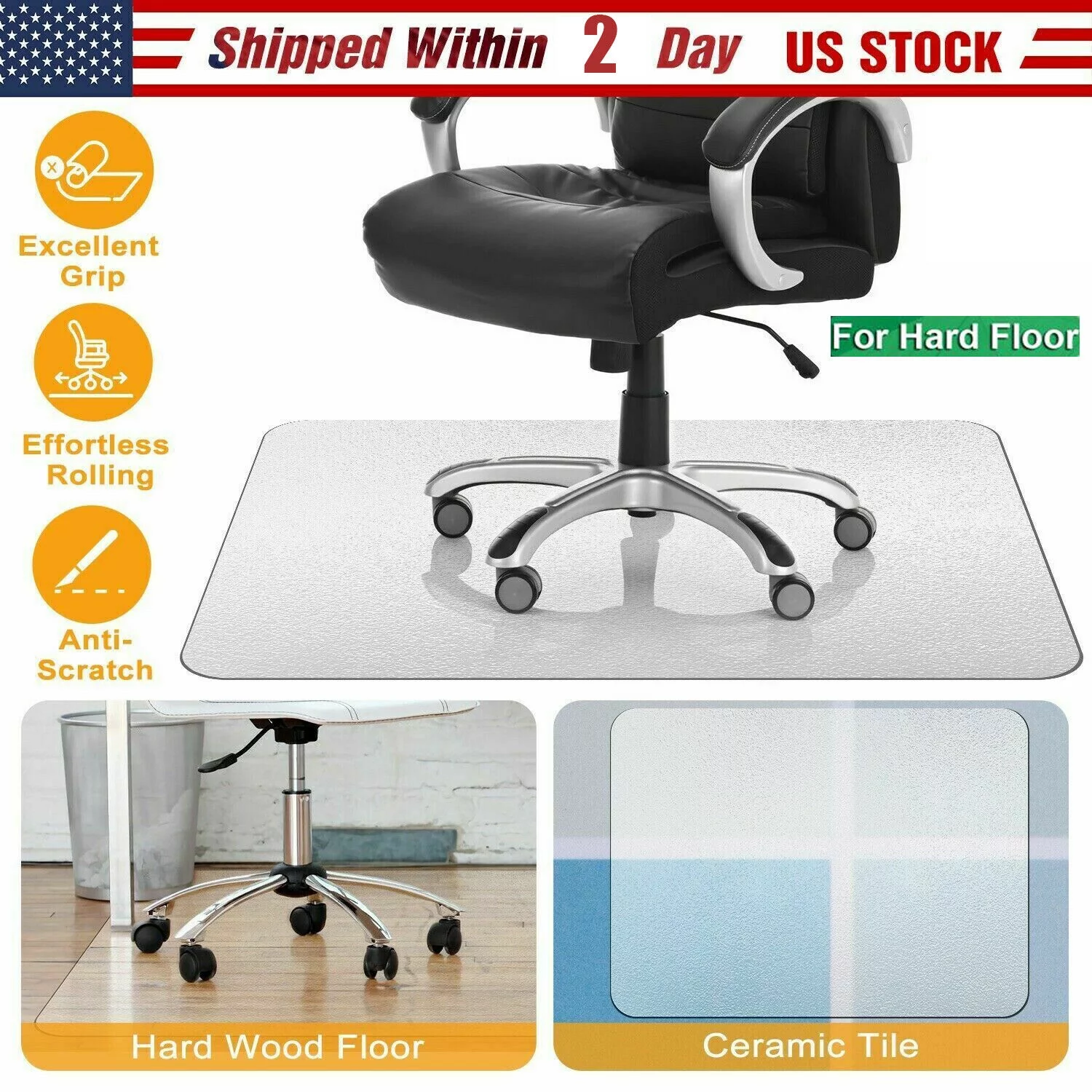 Modern-Life Home Office Chair Mat For Carpet Floor Protection Under Executive Computer Desk 48