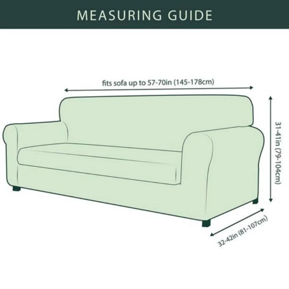 CHUN YI 2-Piece Sofa Cover with Cushion Cover Jacquard Slipcover (Loveseat, Dark Khaki)