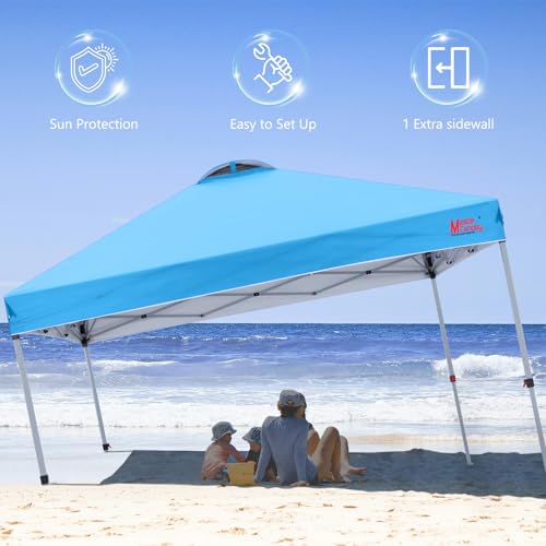 MASTERCANOPY Durable Pop-up Canopy Tent with 1 Sidewall (10'x10',White)