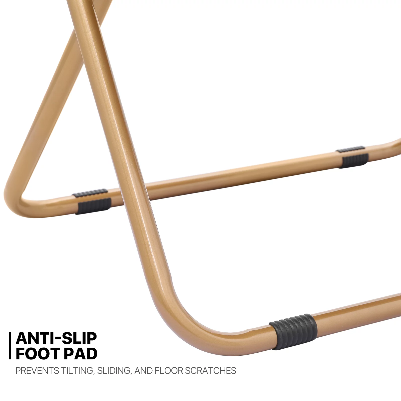 MoNiBloom Set of 2 Saucer Chair with Ottoman, Faux Fur Folding Chair and Footrest Set with Metal Frame, Foldable Lounge Chair and Foot Stool Set, Black