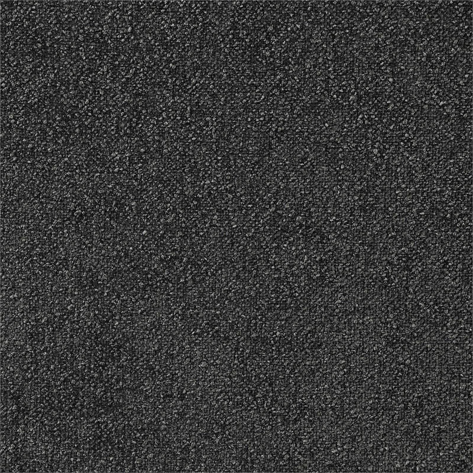 Pemberly Row Upholstered Square Fabric Ottoman in Dark Charcoal