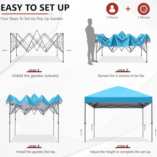 ABCCANOPY Pop Up Canopy - Outdoor Patio Portable Canopy Tent Heavy Duty for Backyard and Deck with 4 Sandbags(White, 10x10)