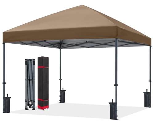 ABCCANOPY Pop Up Canopy - Outdoor Patio Portable Canopy Tent Heavy Duty for Backyard and Deck with 4 Sandbags(White, 10x10)