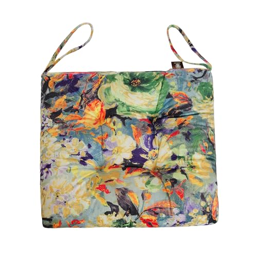 2-Pack Outdoor/Indoor Wicker Patio Seat Cushion Pad with Ties - Dining Chair Cushion, 17