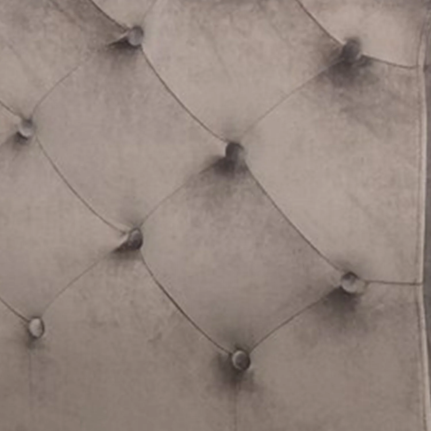 BenJara Luxi 102 Inch 4 Seater Sofa, Gray Velvet Upholstery, Chesterfield Design