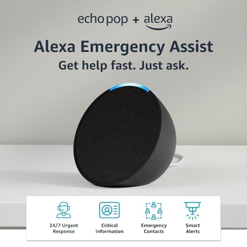 Amazon Echo Pop (newest model), Our smallest Alexa speaker, Fits in any room, Midnight Teal