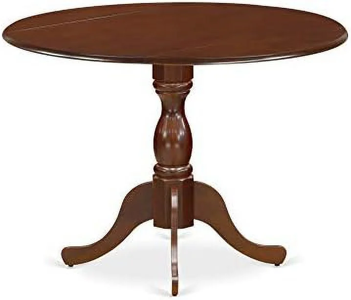 KHBIULIFE DMT-MAH-TP Dublin Kitchen Table -  Round Dining Table Top with Dropleaf & Pedestal Base  42x42 Inch  Mahogany
