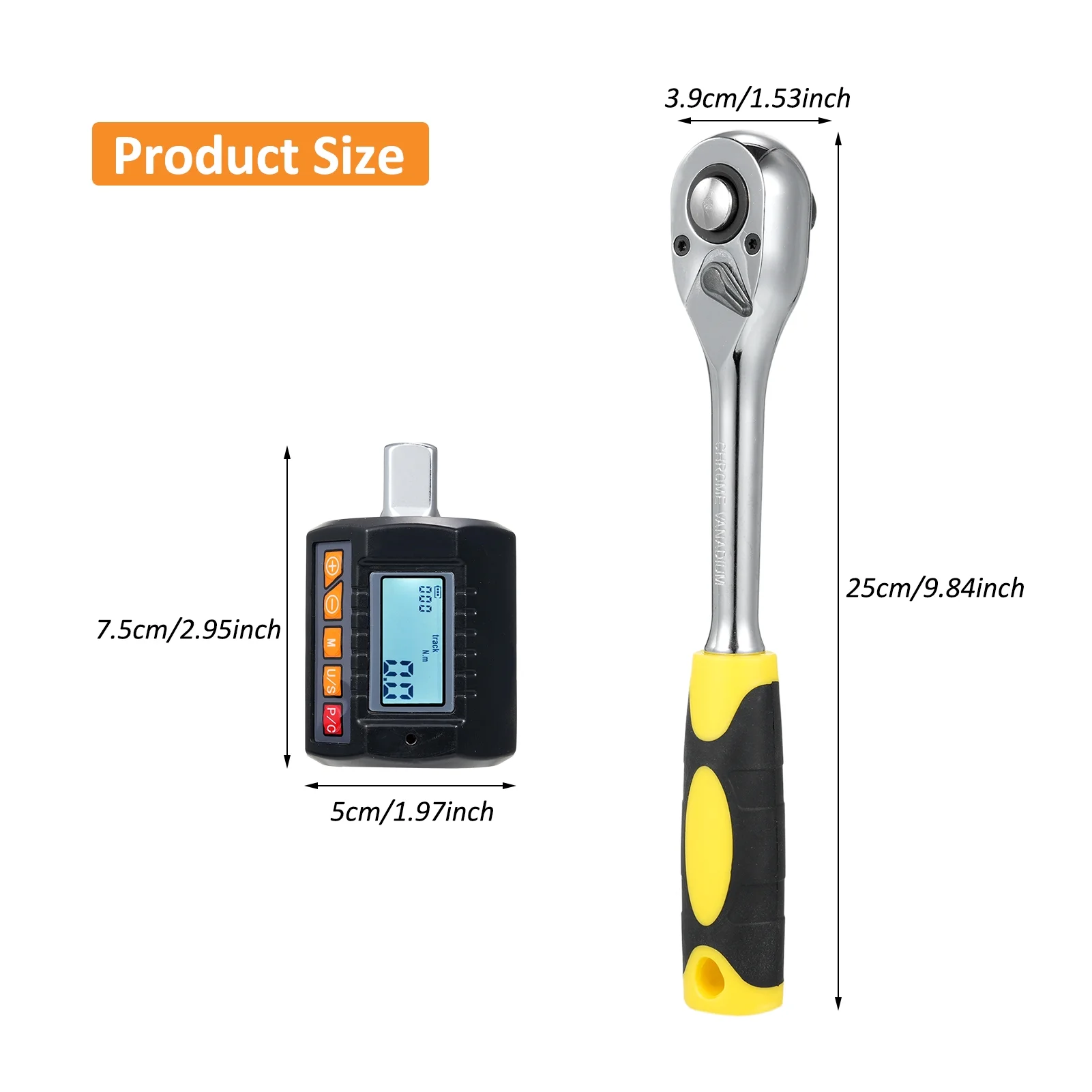 Dcenta ENT 30 Digital Torque Meter Set, 1/2'' Drive Torque Gauge with Ratchet Wrench, High Accuracy and Four Torque Units for Wide Applications Perfect for Precision Assembly