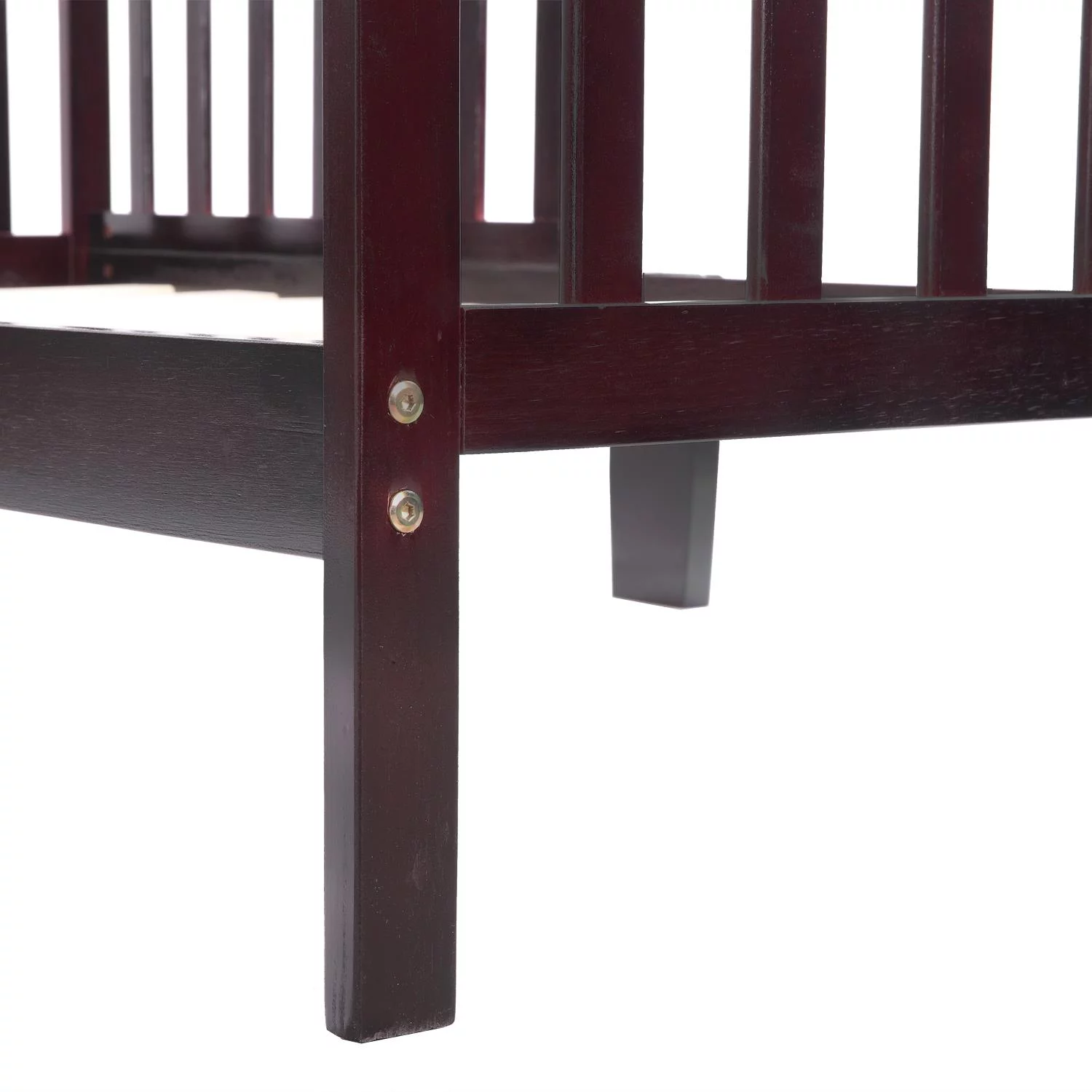 UBesGoo Toddler Bed, Wood Kids Bedframe Children Classic Sleeping Bedroom Furniture w/Safety Rail Fence (Cherry)