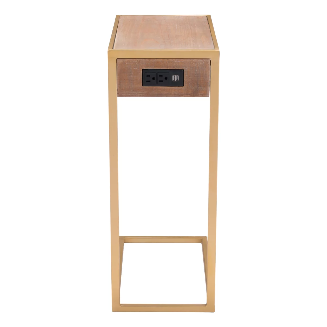 Ike Side Table Brown and Gold