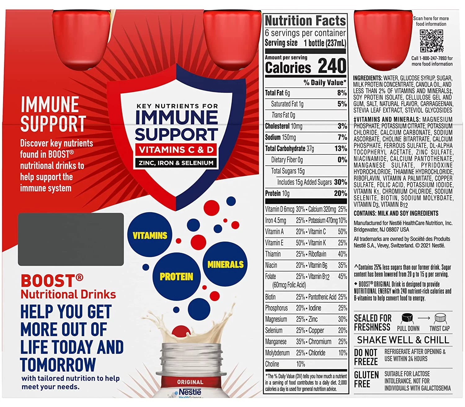 Boost Original Complete Nutritional Drink, Vanilla Delight, 8 oz, 6-CT (Pack of 2)