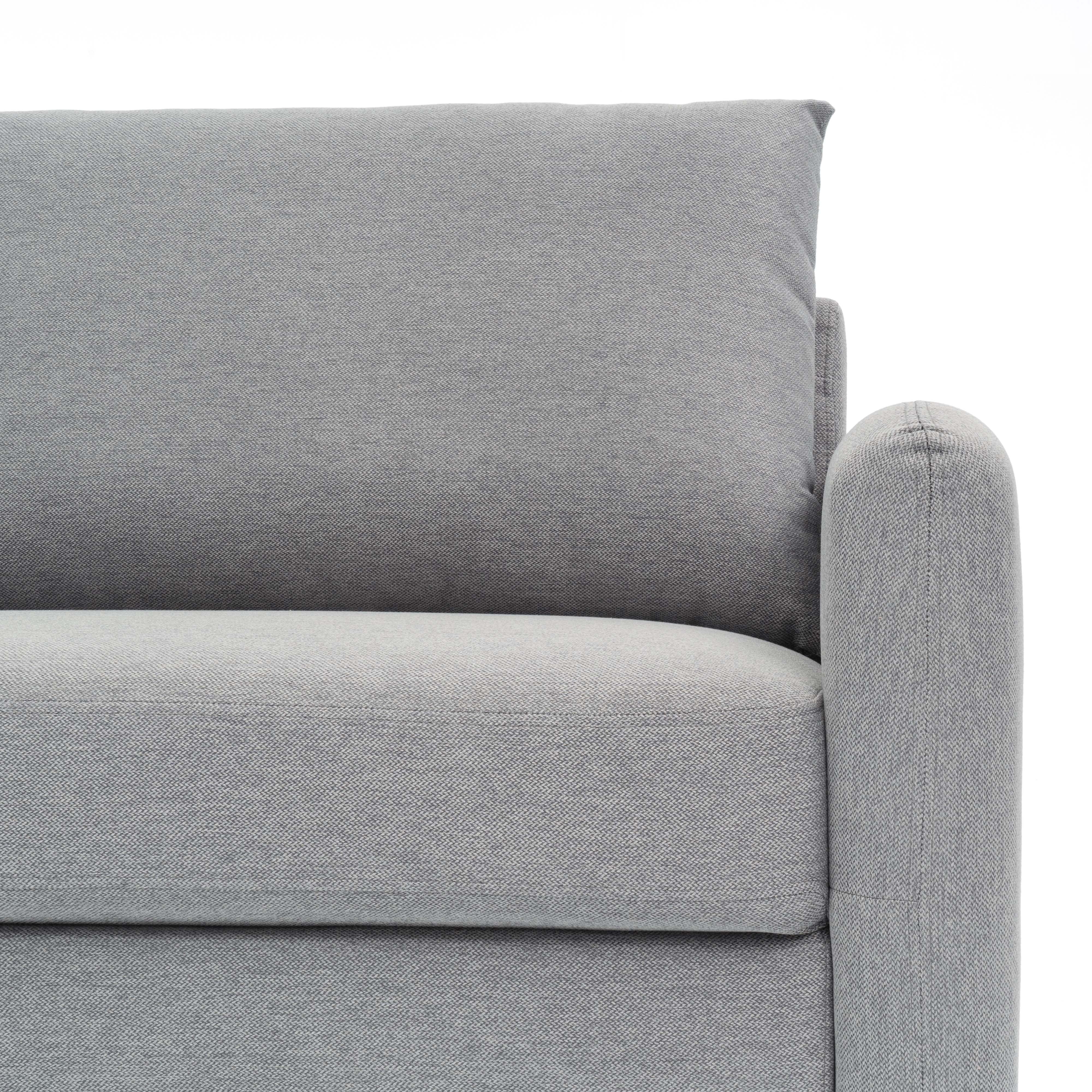 Mellow Mae Mid-Century Modern Sofa with Curved Arms, Light Grey