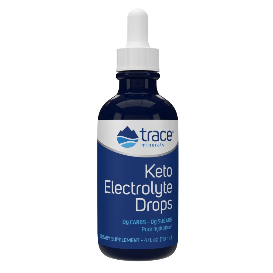 Trace Minerals Keto Electrolyte Drops, for Dehydration, Muscle Cramps, Keto-Flu, and Electrolyte Imbalance, Gluten Free, Vegan, 24 Servings
