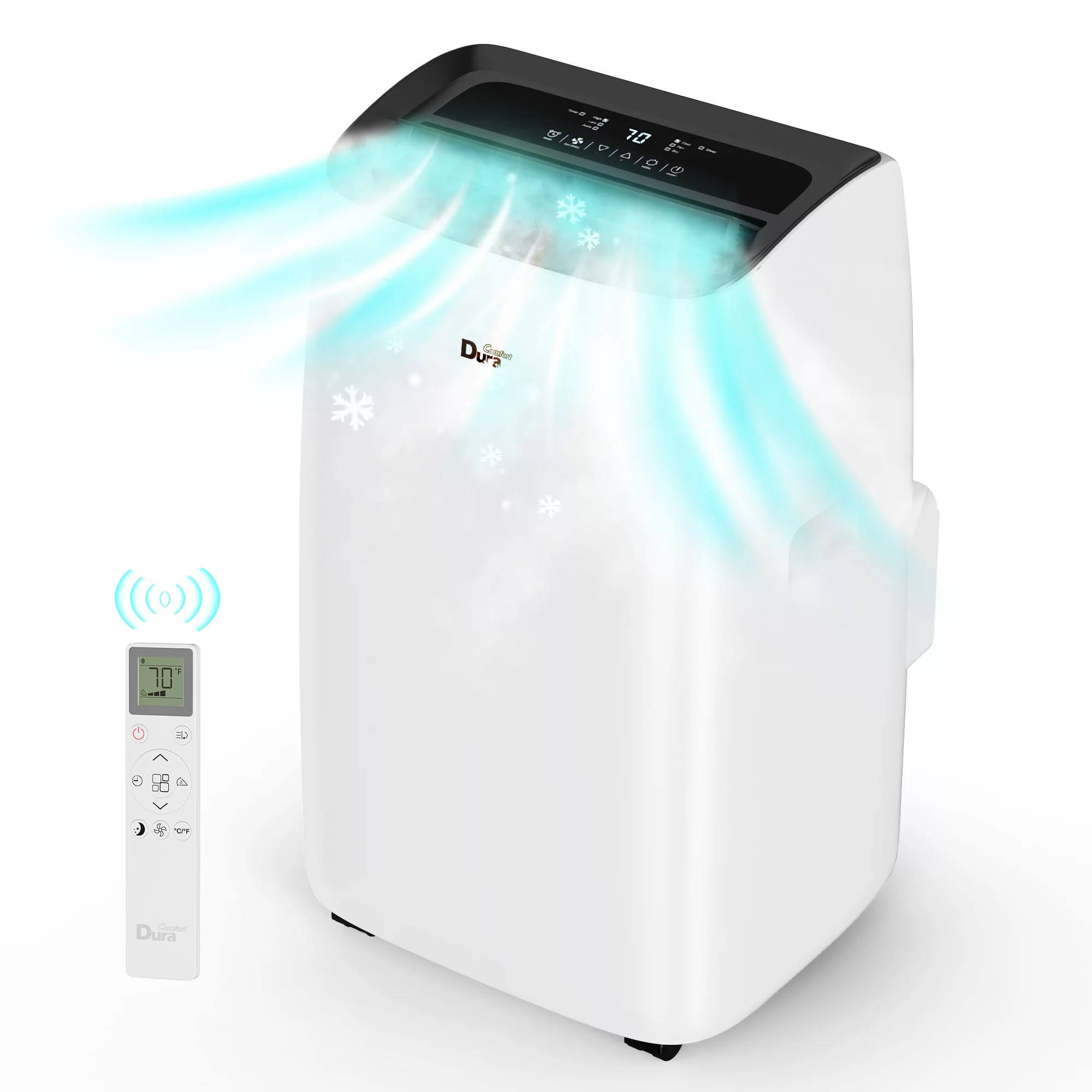 DuraComfort 10200 BTU(14,000 BTU ASHRAE) Portable Air Conditioner up to 450 Sq Ft with Cooling, Fan, Dehumidifier, Washable Filter