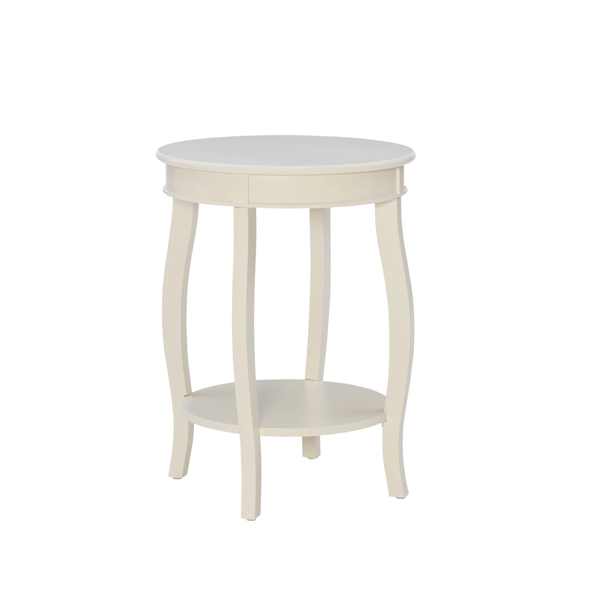 Powell Fiore Round Indoor Accent Side Table with Shelf, 24