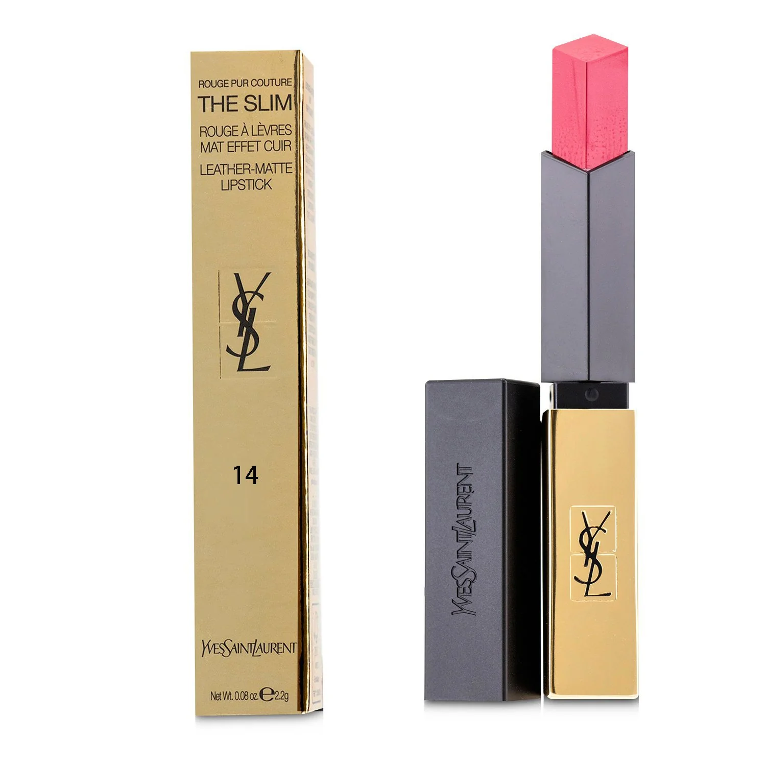 Yves Saint Laurent Rouge Pur Couture The Slim Leather Matte Lipstick - # 8 Contrary Fuchsia  2.2g/0.08oz