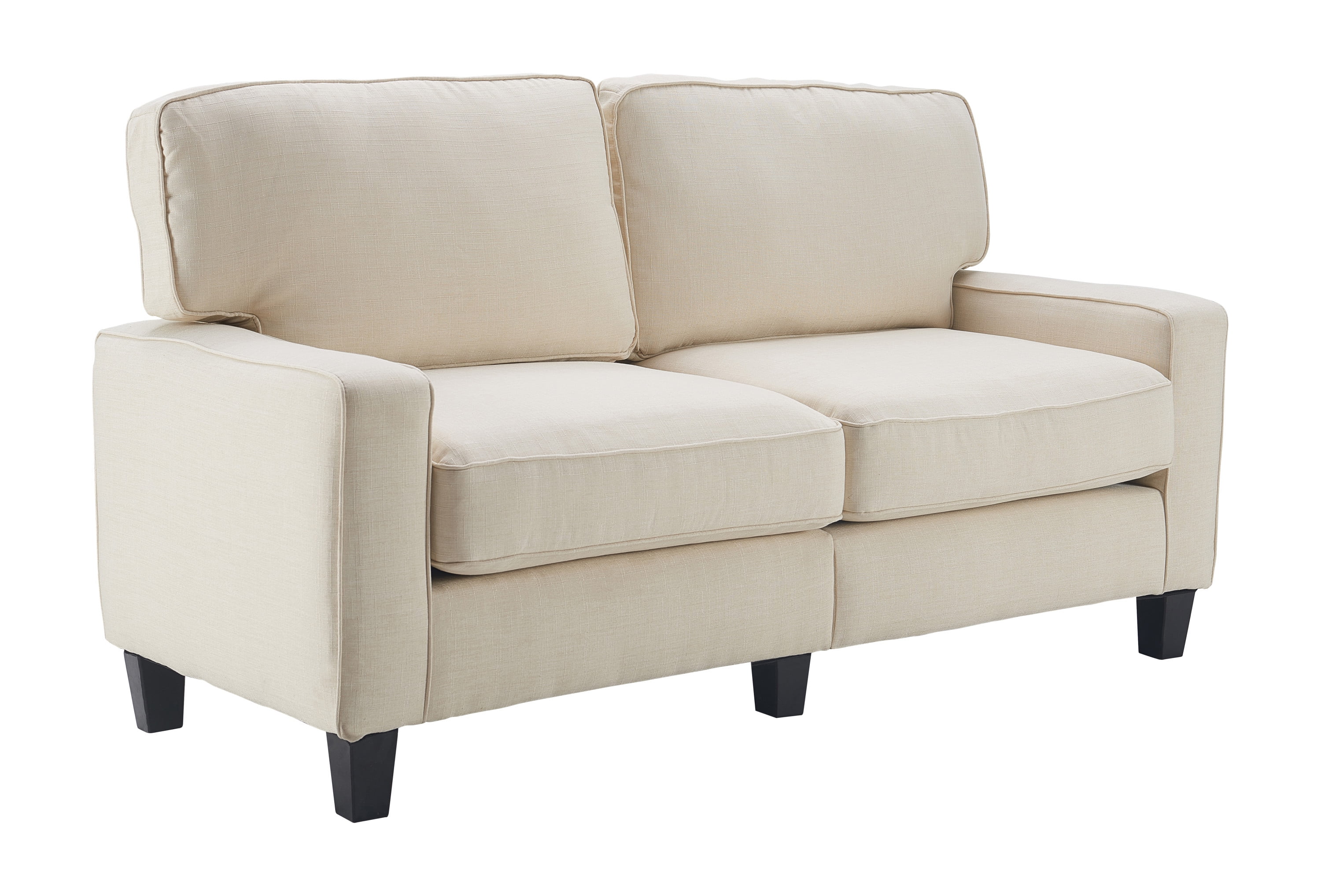 Serta Palisades Modern Track Arm 61-inch Loveseat, Buttercream Fabric