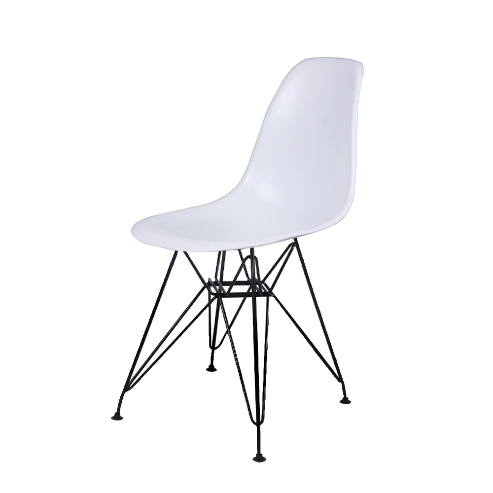 GIA Design Group White Dining Room Kitchen Chairs with Black Legs